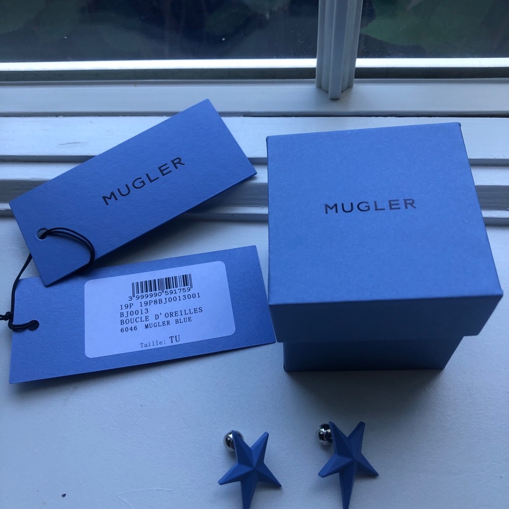 Mugler Blue Large star earrings 💫